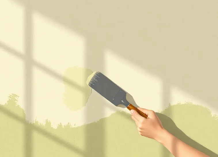 Application d'un enduit décoratif à la lisseuse sur un mur